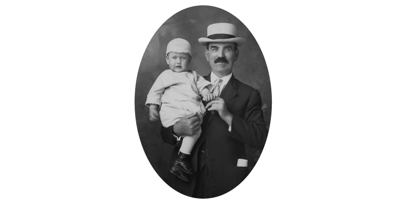 D.L. Evans with oldest grandson D.L. Evans, III circa 1915.