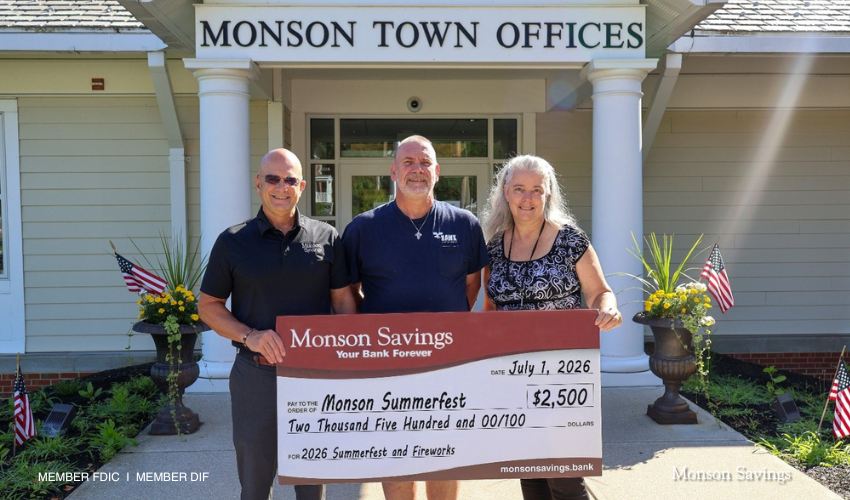 Monson Savings Bank Supports Monson Summerfest with $2,500 Donation