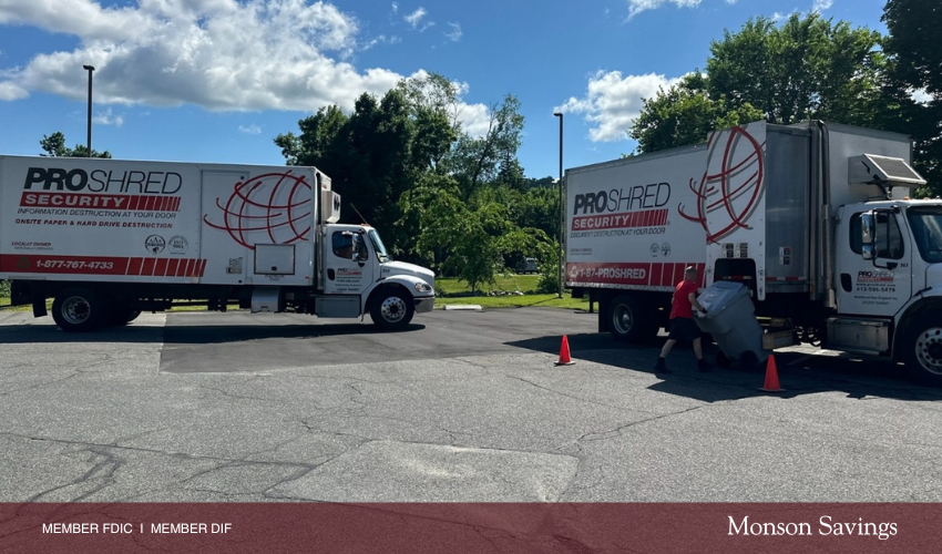 Monson Savings Bank Announces Free Community Shred Day on June 13