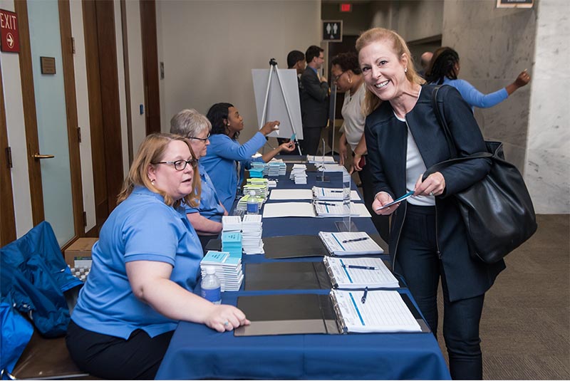 Members checking in at the 2018 Annual Meeting