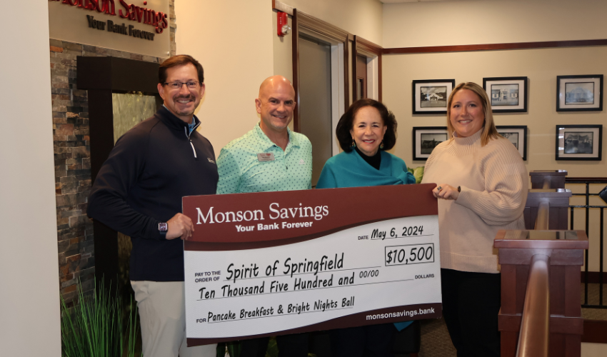 Monson Savings Bank Supports Spirit of Springfield with 10,500 Donation