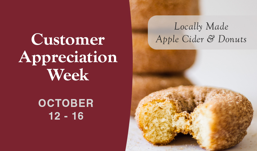 Monson Savings Bank Hosts Customer Appreciation Events  October 12 - 16th, with Local Sweet Treats