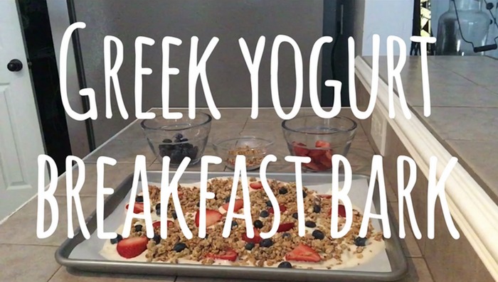No Bake Greek Yogurt Breakfast Bark