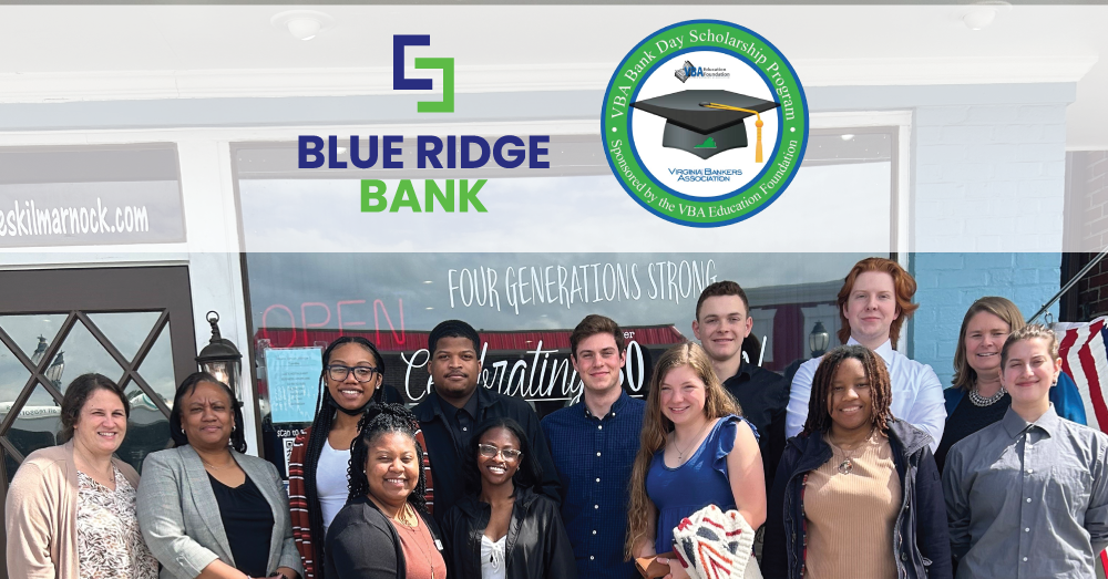 Blue Ridge Bank hosts students for the VBA Bank Day Scholarship Program