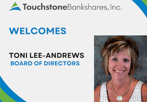 Touchstone Bankshares Names Toni Lee-Andrews to Board of Directors.