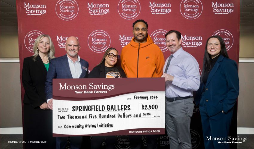Monson Savings Bank Donates $2,500 to the Springfield Ballers