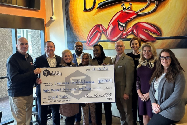 Fidelity Bank P.O.W.E.R. Plates Program Raises Over $20,000 for Louisiana Hospitality Foundation