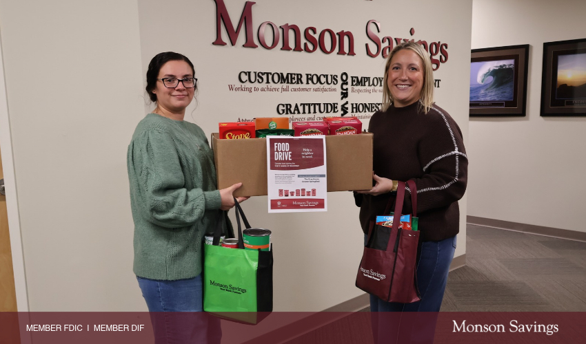 Monson Savings Bank Hosts Annual Food Drive as Part of “Together for Food Security” October Campaign