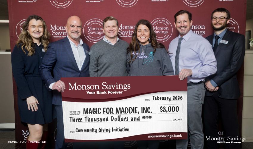 Monson Savings Bank Donates $3,000 to Magic for Maddie Through Community Giving Initiative