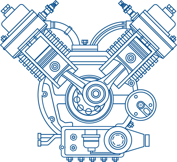 illustration of automobile engine