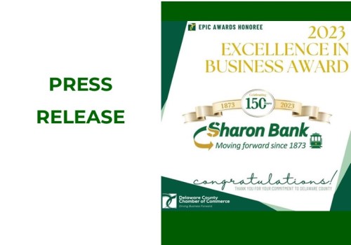 Sharon Bank Receives 2023 Business Excellence Award