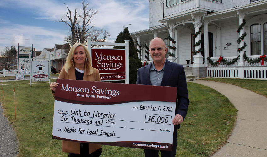 Monson Savings Bank Provides a $6,000 Donation to Link to Libraries