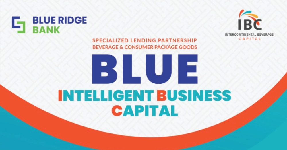 Blue Ridge Bank Taps IBC To Offer Growth Capital to Beverage and CPG Companies with "Blue