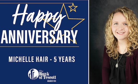 Celebrating Michelle Hair's 5 Years with The Bank of Tescott!