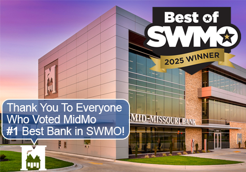 MidMo Bank Voted #1 Best Bank in Southwest Missouri!